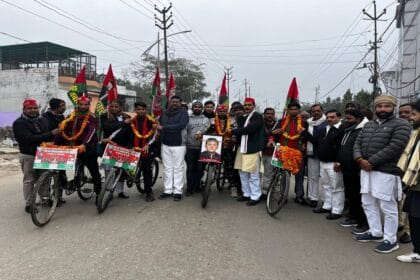 समाजवादी साइकिल यात्रा का भव्य स्वागत