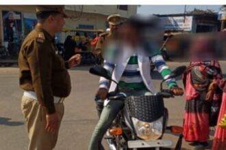 यातायात नियमों के उल्लंघन में 55 वाहनों का चालान