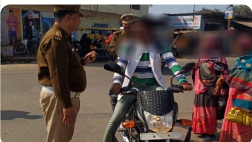 यातायात नियमों के उल्लंघन में 55 वाहनों का चालान